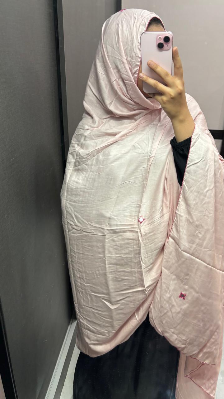 Pink handwork big size Rayon chadar
